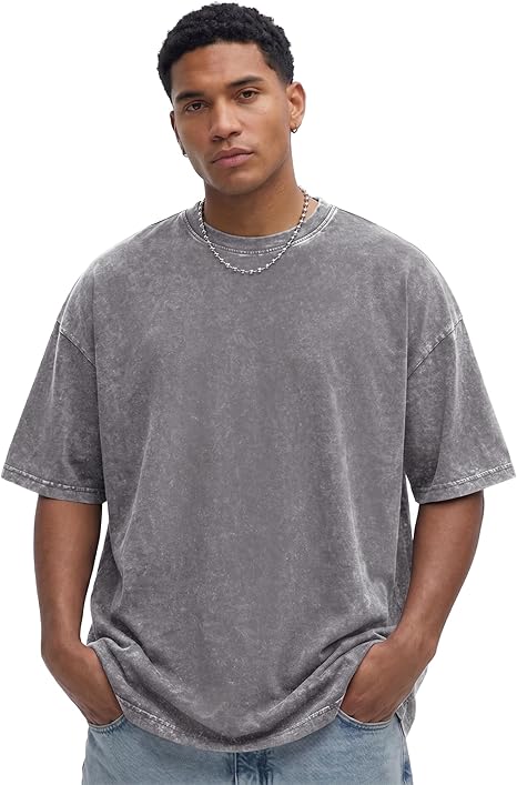 Oversized Tshirts for Men Short Sleeve Vintage Washed Basic Loose Tees 2026